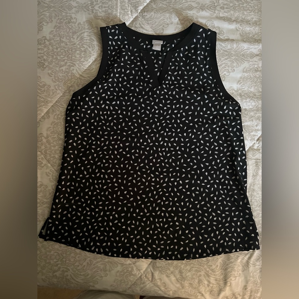 Chico's Black and White Patterned Tank Top